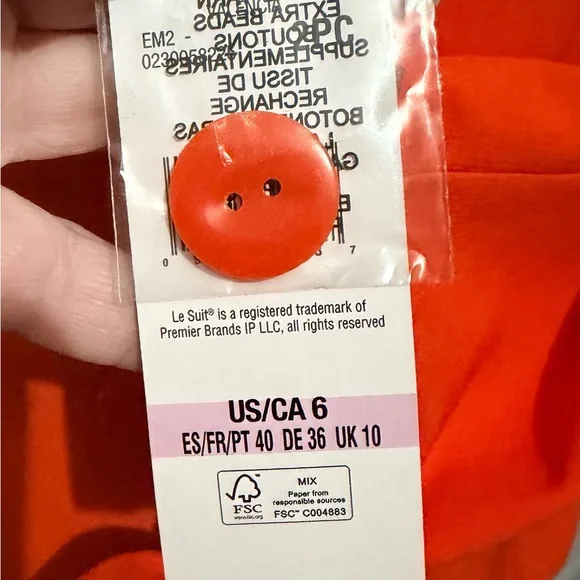 Le Suit Women's Bright Orange Skirt Set - Picture 5 of 6